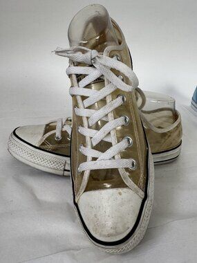Converse All Star Clear Transparent Sneakers Mens Size 8 Womens 10 Beige White R